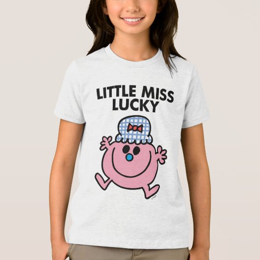 Little Miss Lucky | Schwarze Schrift Tri-Blend Shirt (Vorderseite)