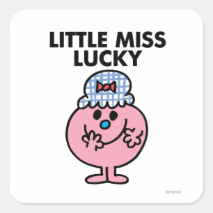 Little Miss Lucky versteckt ihren Mund Quadratischer Aufkleber