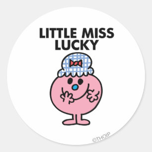 Little Miss Lucky versteckt ihren Mund Runder Aufkleber