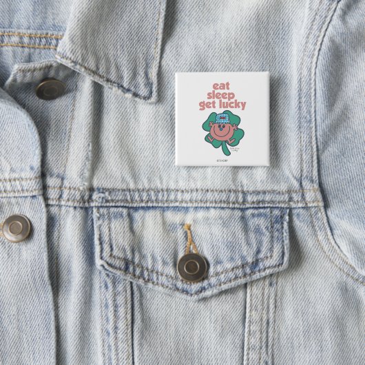 Little Miss Luckys Motto | Grüne Klee Button (Beispiel)