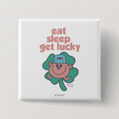 Little Miss Luckys Motto | Grüne Klee Button (Vorderseite)