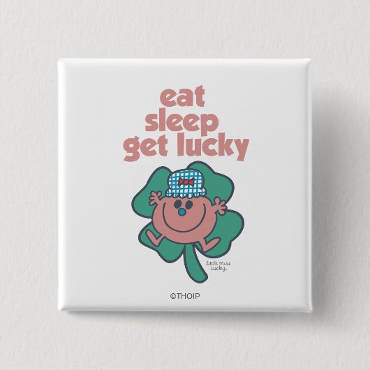 Little Miss Luckys Motto | Grüne Klee Button (Vorderseite)