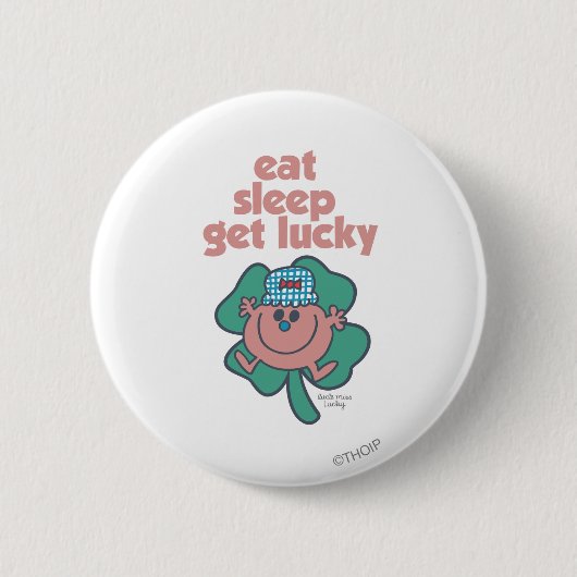 Little Miss Luckys Motto | Grüne Klee Button (Vorderseite)