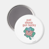 Little Miss Luckys Motto | Grüne Klee Magnet (Vorderseite/Rückseite)