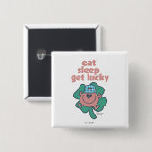 Little Miss Lucky's Motto | Grüner Klee Button (Vorne & Hinten)