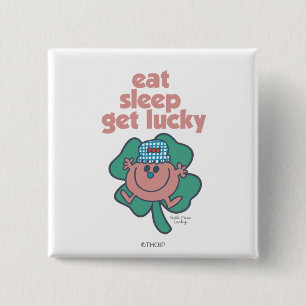 Little Miss Lucky's Motto Grüner Klee Button