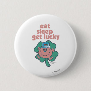 Little Miss Lucky's Motto Grüner Klee Button