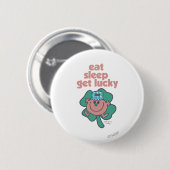 Little Miss Lucky's Motto | Grüner Klee Button (Vorne & Hinten)