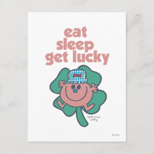 Little Miss Lucky's Motto Grüner Kleeblatt Postkarte