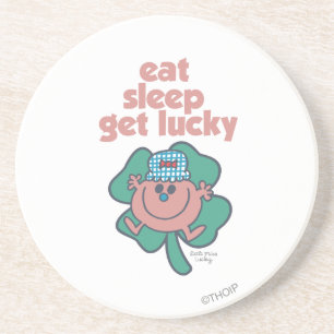 Little Miss Lucky's Motto Grüner Kleeblatt Sandstein Untersetzer