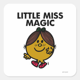 Little Miss Magic   Schwarze Schrift Quadratischer Aufkleber