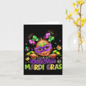 Little Miss Mardi Gras Carnival New Orleans Fleur Karte (Gelbe Blume)