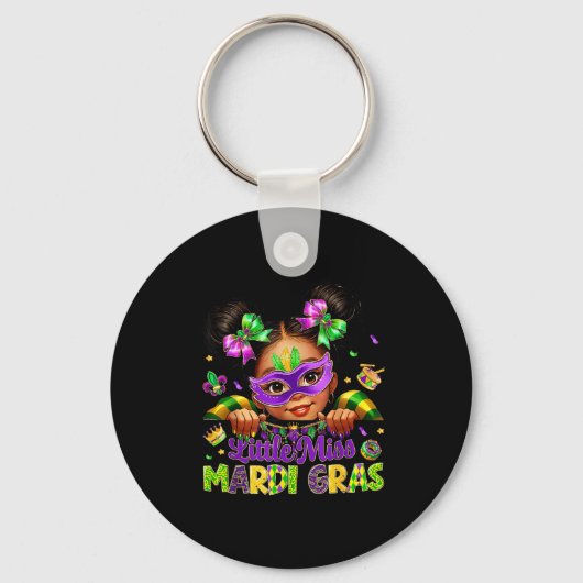 Little Miss Mardi Gras Carnival New Orleans Fleur Schlüsselanhänger (Vorderseite)