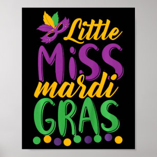 Little Miss Mardi Gras Funny Mardi Gras 2020 Poster