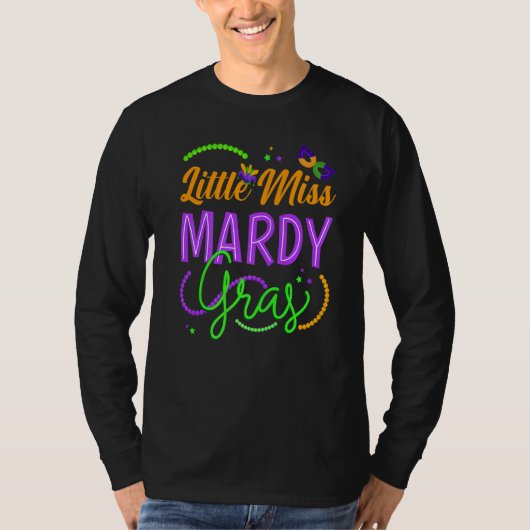 Little Miss Mardi Gras Funny T-Shirt (Vorderseite)