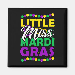 Little Miss Mardi Gras Kids Karneval Apparel Magnet