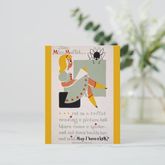 Little Miss Muffet Postkarte (Stehend Vorderseite)