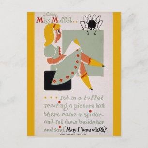 Little Miss Muffet Postkarte