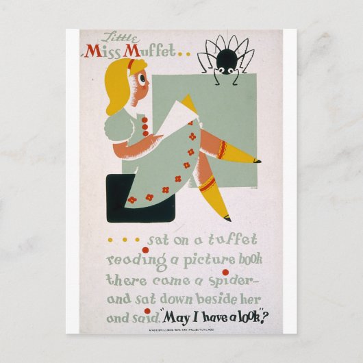 Little Miss Muffet Postkarte (Vorderseite)