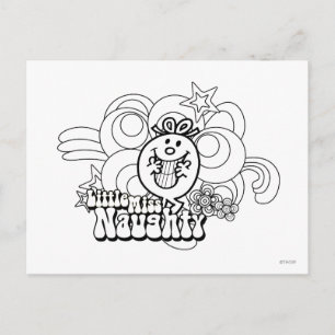 Little Miss Naughty mit deftigem Hintergrund Postkarte