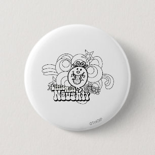 Little Miss Naughty mit dezentem Hintergrund Button