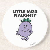 Little Miss Naughty | Schwarze Schrift Getränkeuntersetzer (Vorne)
