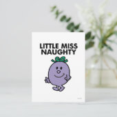 Little Miss Naughty | Schwarze Schrift Postkarte (Stehend Vorderseite)