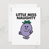 Little Miss Naughty | Schwarze Schrift Postkarte (Vorne/Hinten)