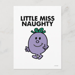 Little Miss Naughty   Schwarze Schrift Postkarte