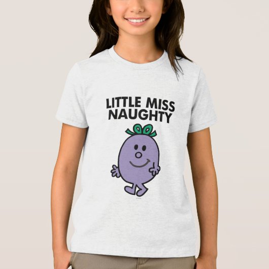Little Miss Naughty | Schwarze Schrift Tri-Blend Shirt (Vorderseite)