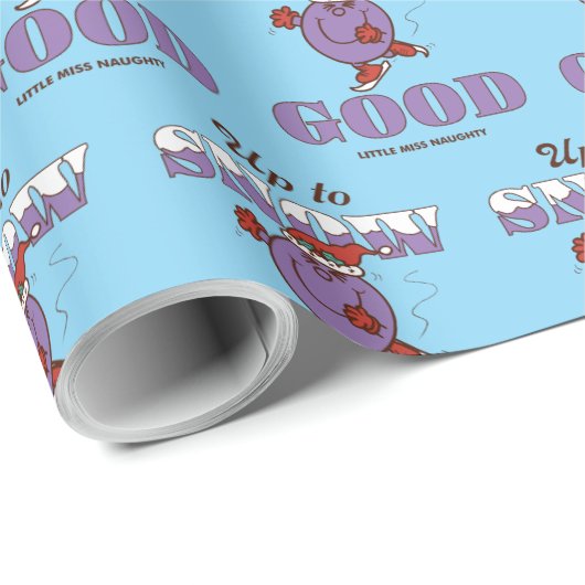 Little Miss Naughty Up to Snow Good Geschenkpapier (Rolleneckpunkt)