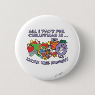 Little Miss Naughty's Christmas Joy Button
