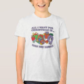 Little Miss Naughty's Christmas Joy Tri-Blend Shirt (Vorderseite)