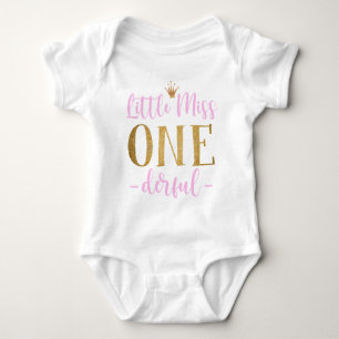 Little Miss One Derful 1. Geburtstag Baby Bodysuit Baby Strampler