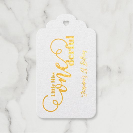 Little Miss ONEderful 1. erster Geburtstag Geschenkanhänger (Vorderseite)