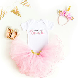Little miss Onederful 1. Geburtstag Baby T - Shirt