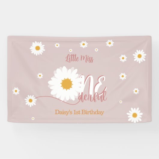 Little Miss Onederful 1. Geburtstag Banner (Horizontal)