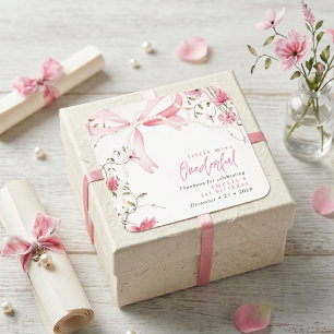 Little Miss Onederful 1. Geburtstag Coquette Schle Quadratischer Aufkleber