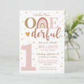 Little Miss Onederful 1. Geburtstag Einladung Boho (Stehend Vorderseite)