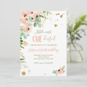 Little Miss Onederful 1. Geburtstag Einladung Flor (Stehend Vorderseite)