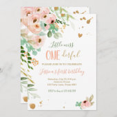 Little Miss Onederful 1. Geburtstag Einladung Flor (Vorne/Hinten)