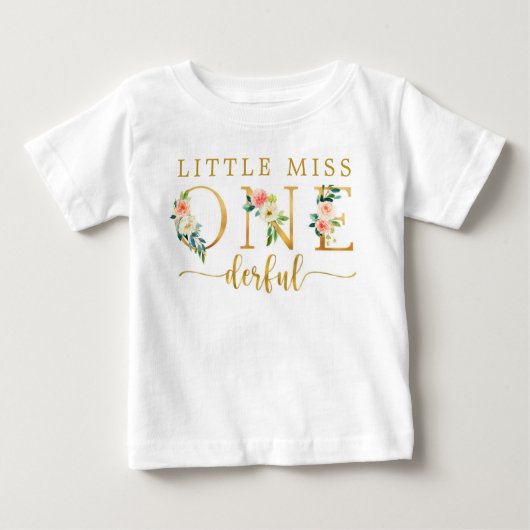 Little Miss Onederful 1. Geburtstag T-Shirt Baby (Vorderseite)