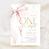 Little Miss ONEderful 1st Birthday Pink Bow Einladung