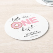 Little Miss Onederful 1st Birthday Runder Pappuntersetzer (Angewinkelt)