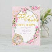 Little Miss ONEderful 1st First Birthday Folieneinladung (Stehend vorne)