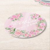 Little Miss ONEderful 1st First Birthday Runder Pappuntersetzer (Angewinkelt)