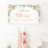 Little Miss Onederful Birthday Floral Pink Gold Banner (Insitu)