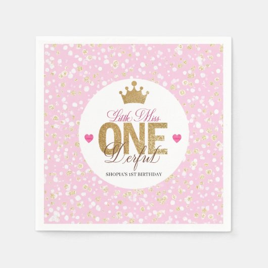 Little Miss onederful Birthday Serviette (Vorderseite)