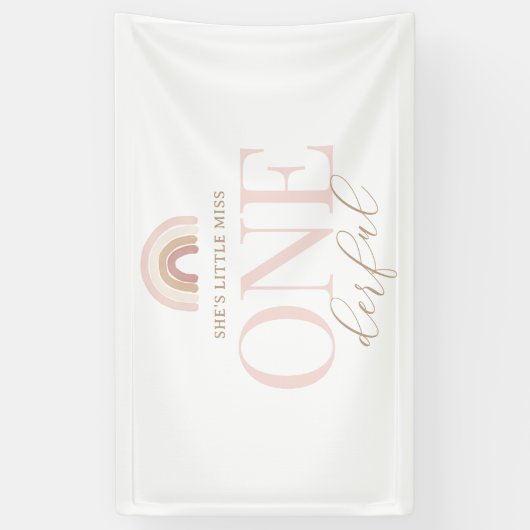 Little Miss Onederful Boho Rainbow Banner (Vertikal)