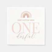 Little Miss Onederful Boho Rainbow Birthday Serviette (Vorderseite)
